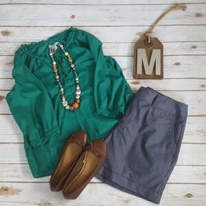 Cato navy pinstriped shorts with 6" inseam